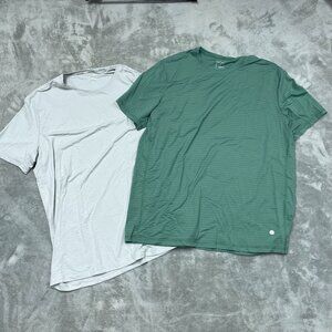 Soybu Mens Green & White Striped Active T-Shirts XL Set Of 2 a1460